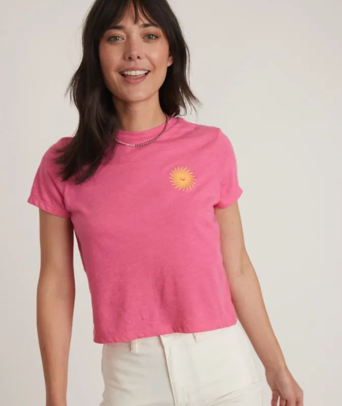 Crop Graphic Tee in Sun Graphic sold by Marine Layer