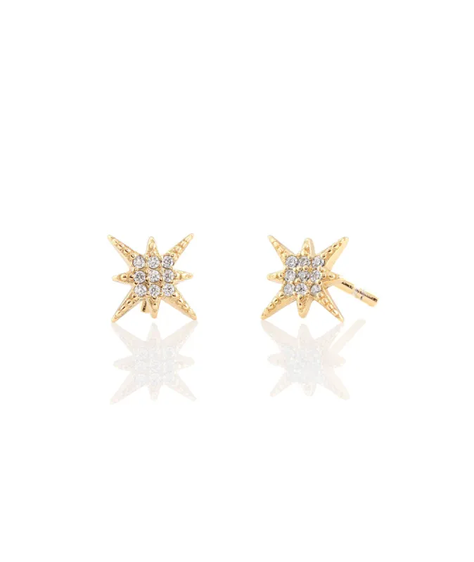 Kris Nations Starburst Pave Stud Earrings sold by Marine Layer