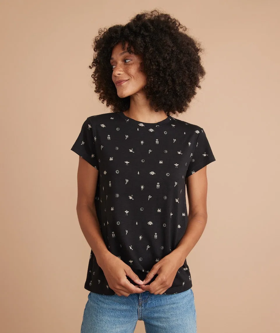 Swing Crew Tee in Black Mystic Print sold by Marine Layer product image thumbnail 3