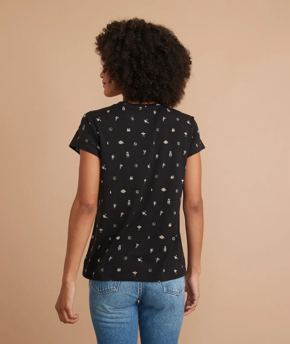 Swing Crew Tee in Black Mystic Print sold by Marine Layer product image thumbnail 4