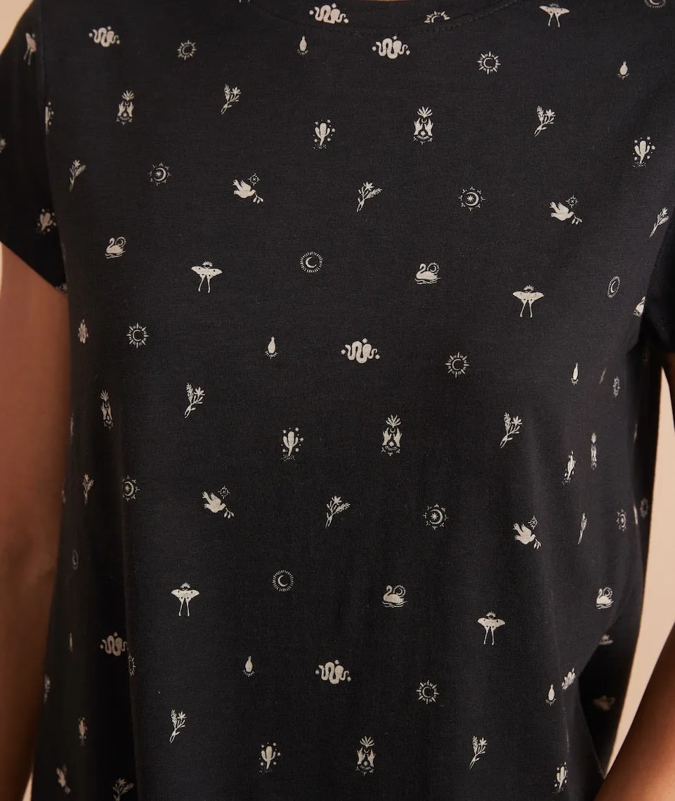 Swing Crew Tee in Black Mystic Print sold by Marine Layer product image thumbnail 2