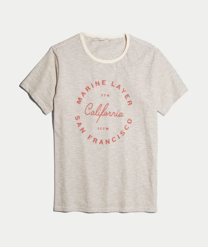 SF Stripe Tee sold by Marine Layer