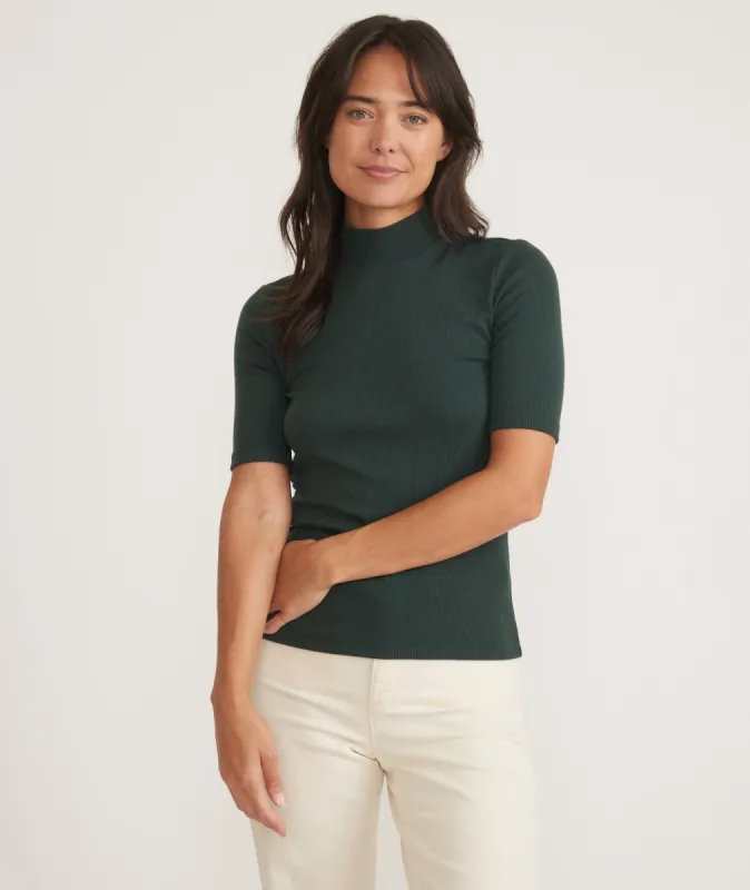 Lexi Rib Mock Neck Top sold by Marine Layer