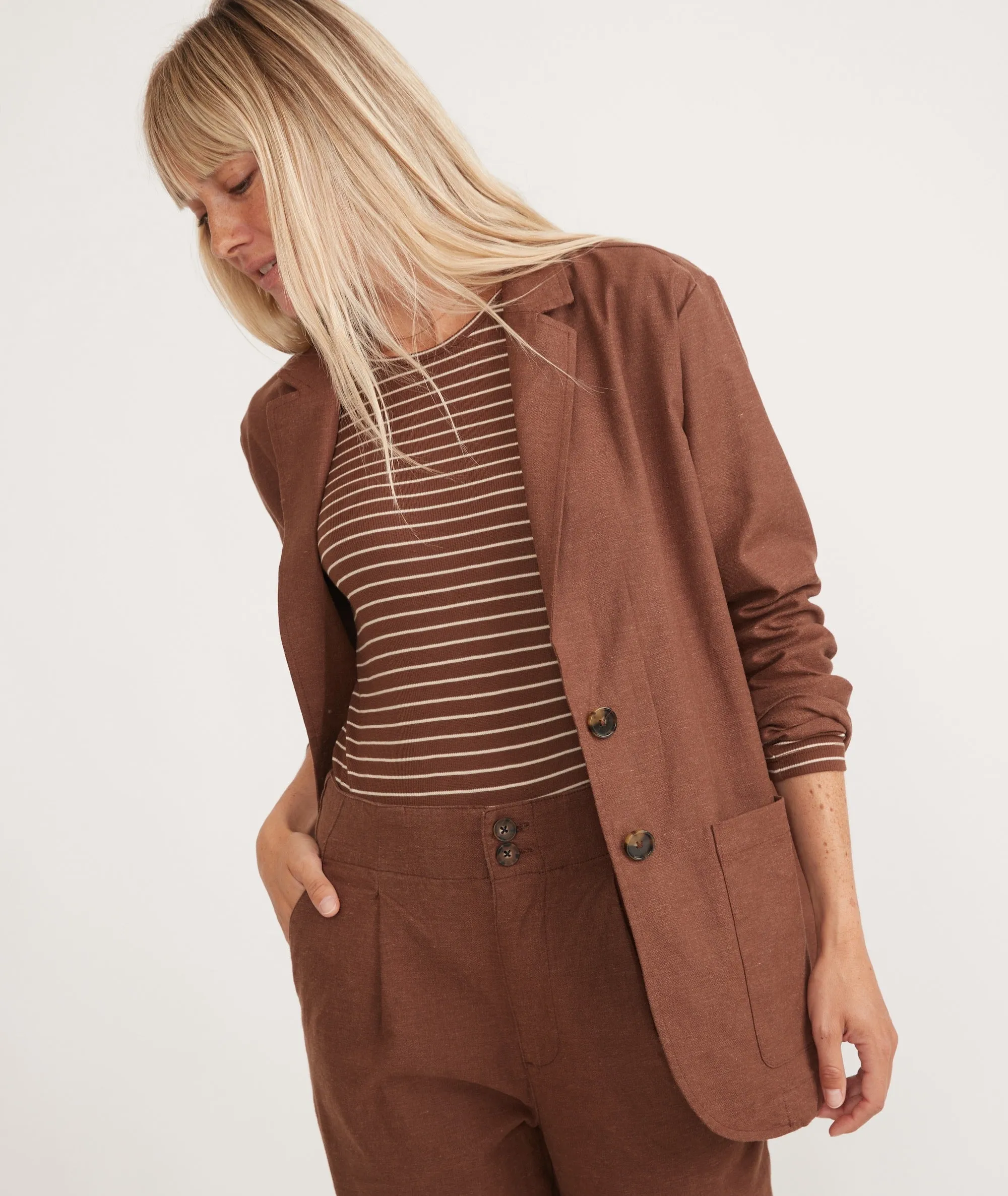 Flora Hemp Blazer sold by Marine Layer