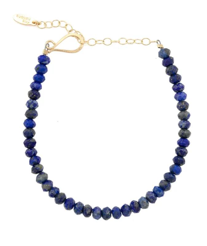 Kris Nations Lapis Faceted Gemstone Beaded Bracelet sold by Marine Layer
