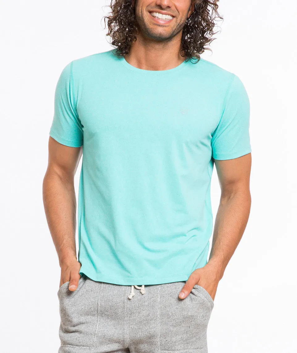 Sport Crew Chest Logo - Teal sold by Marine Layer