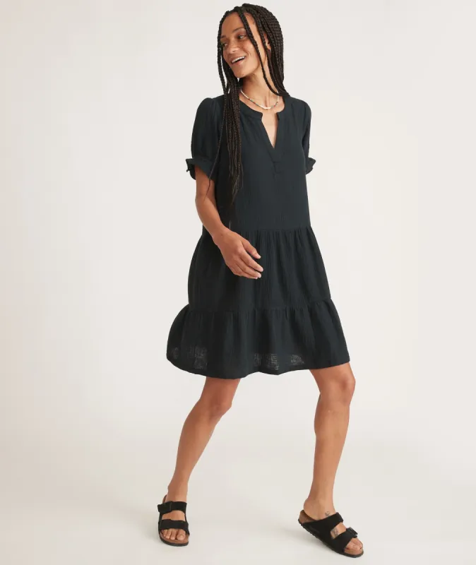 Jamie Mini Dress in Black sold by Marine Layer