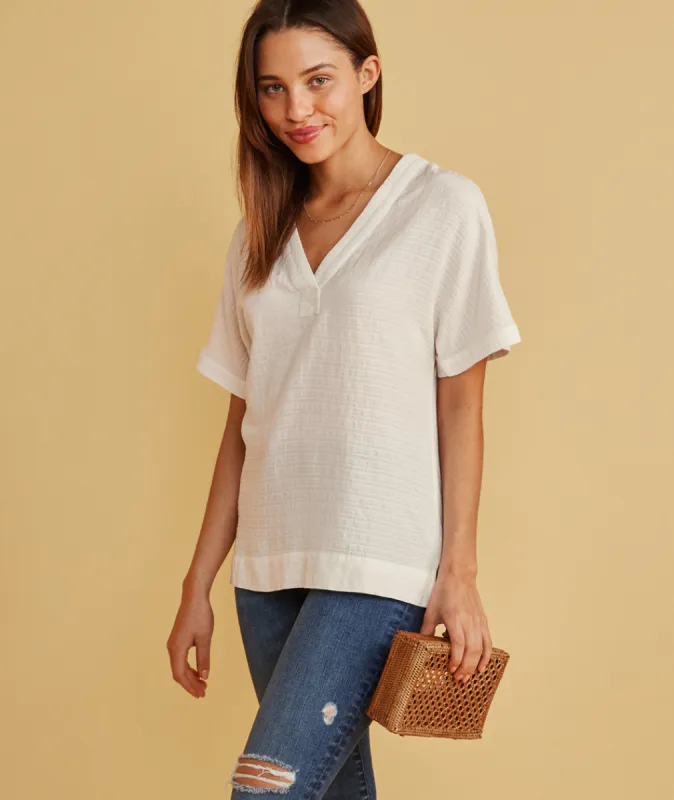 Bali Tunic in Shadow Stripe sold by Marine Layer