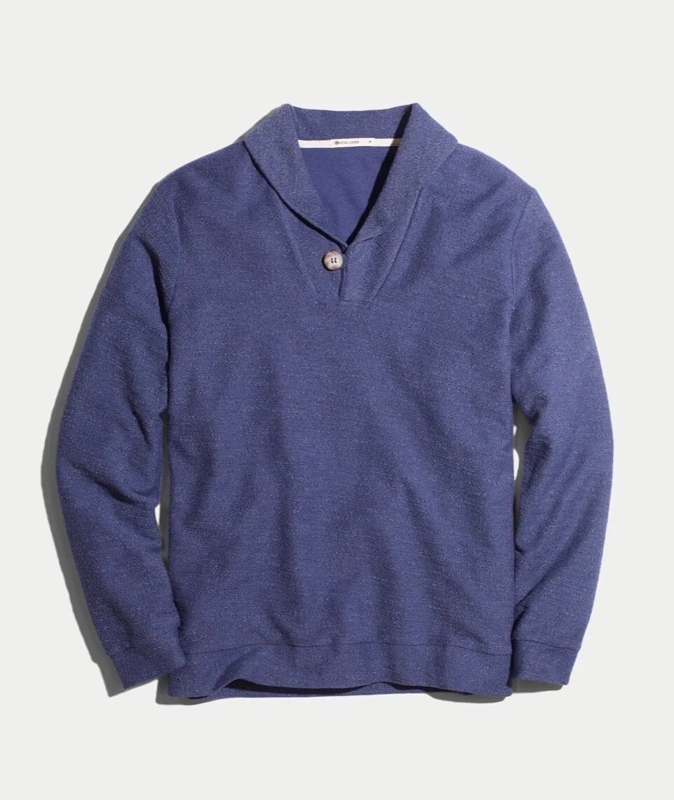 Davis Shawlneck in Deep Denim sold by Marine Layer