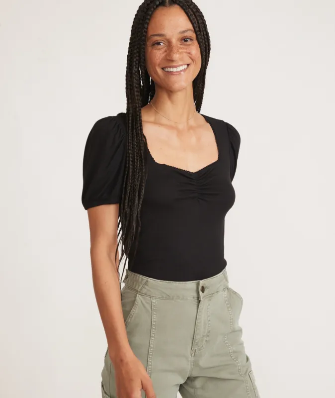 Lexi Rib Sweetheart Top sold by Marine Layer