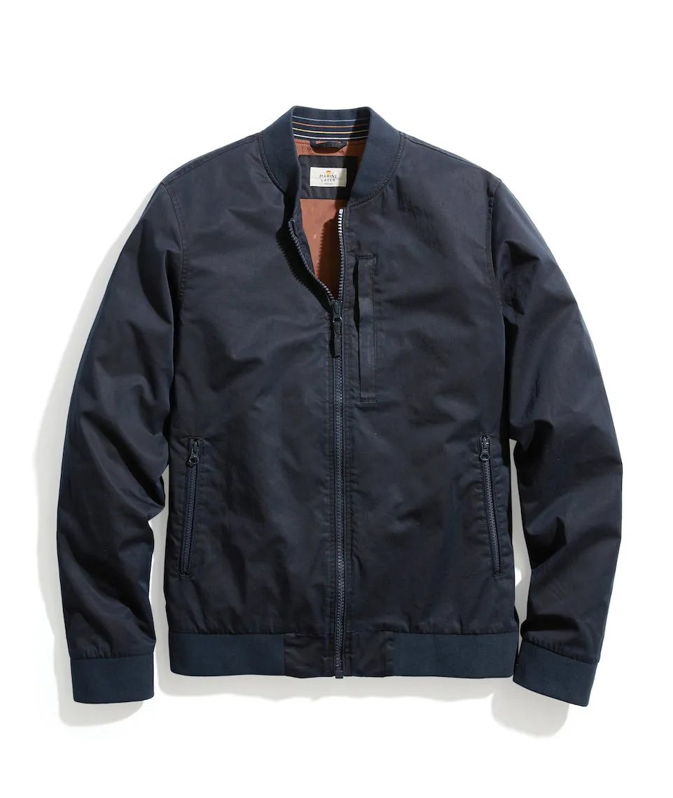 Rossland Dry Wax Bomber sold by Marine Layer