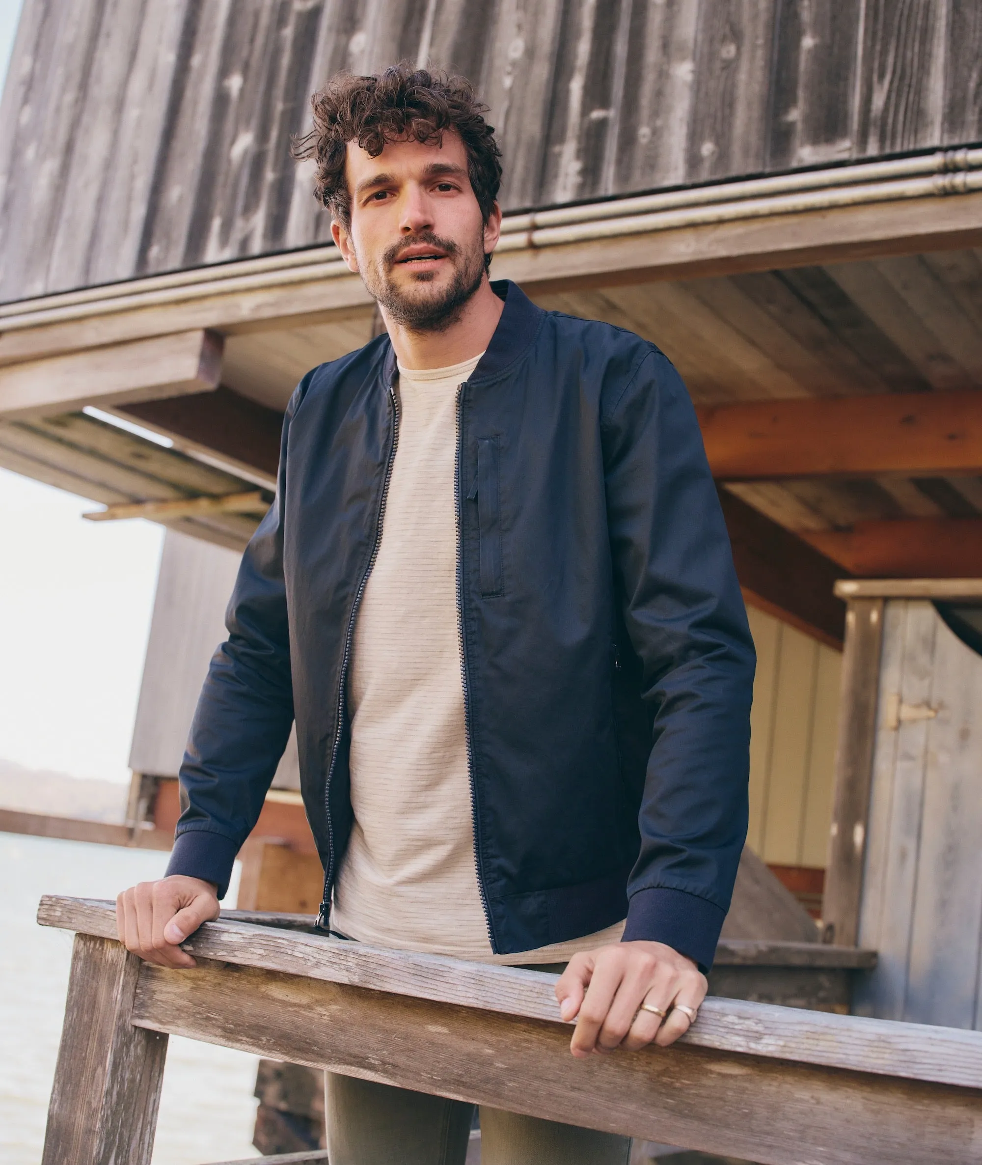 Rossland Dry Wax Bomber sold by Marine Layer product image thumbnail 4
