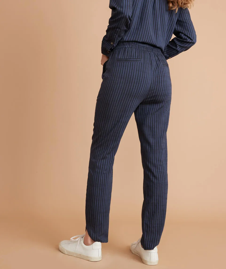 Allison Pant in Black/Blue Stripe sold by Marine Layer product image thumbnail 3
