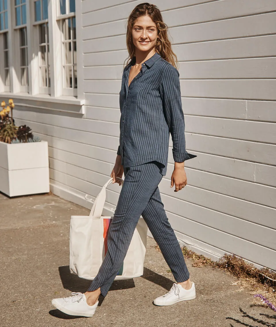 Allison Pant in Black/Blue Stripe sold by Marine Layer product image thumbnail 2