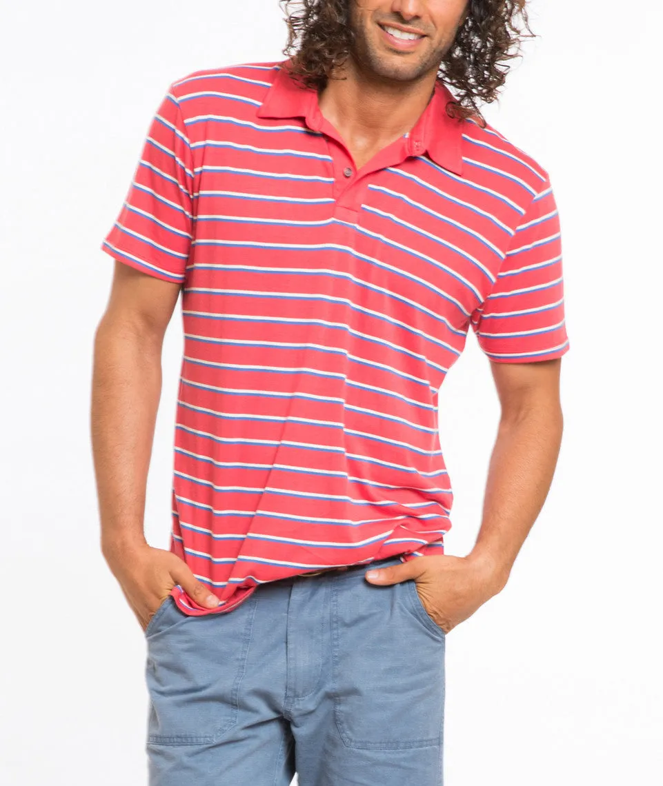 Benji Striped Polo - Red and Blue sold by Marine Layer product image thumbnail 2