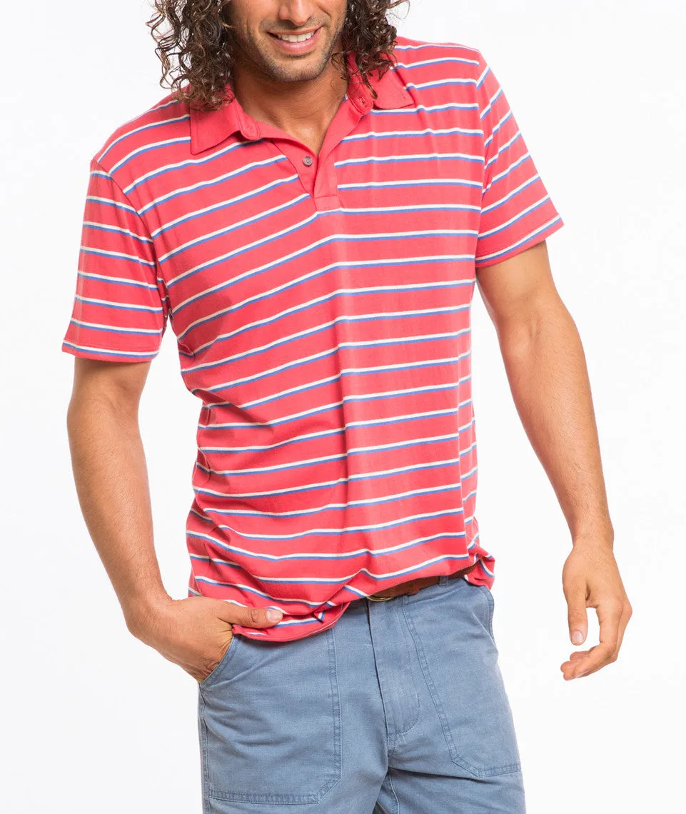 Benji Striped Polo - Red and Blue sold by Marine Layer product image thumbnail 3