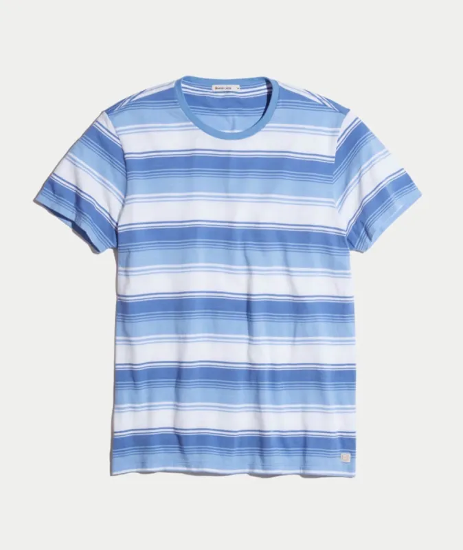 Sandpoint Crewneck in Blue/Peri Stripe sold by Marine Layer