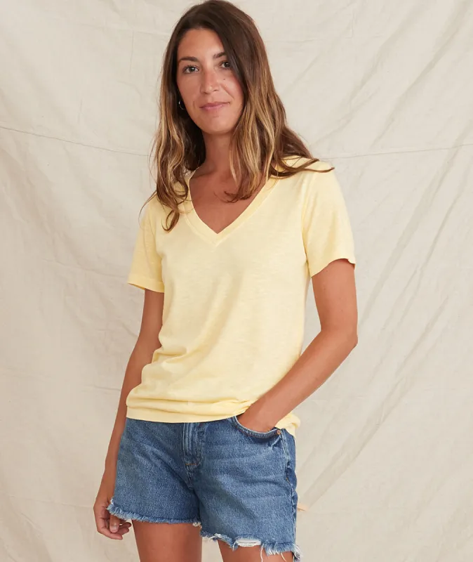 V-Neck Tee in Lemon Drop sold by Marine Layer
