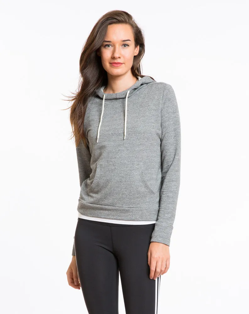 Mock Twist Cowl Neck Hoodie - Heather Grey sold by Marine Layer
