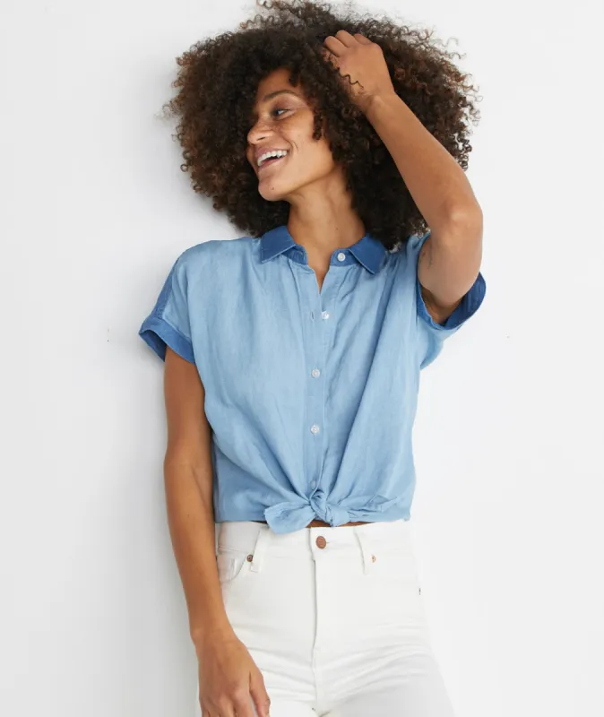 Mariah Button Down in Light Chambray sold by Marine Layer