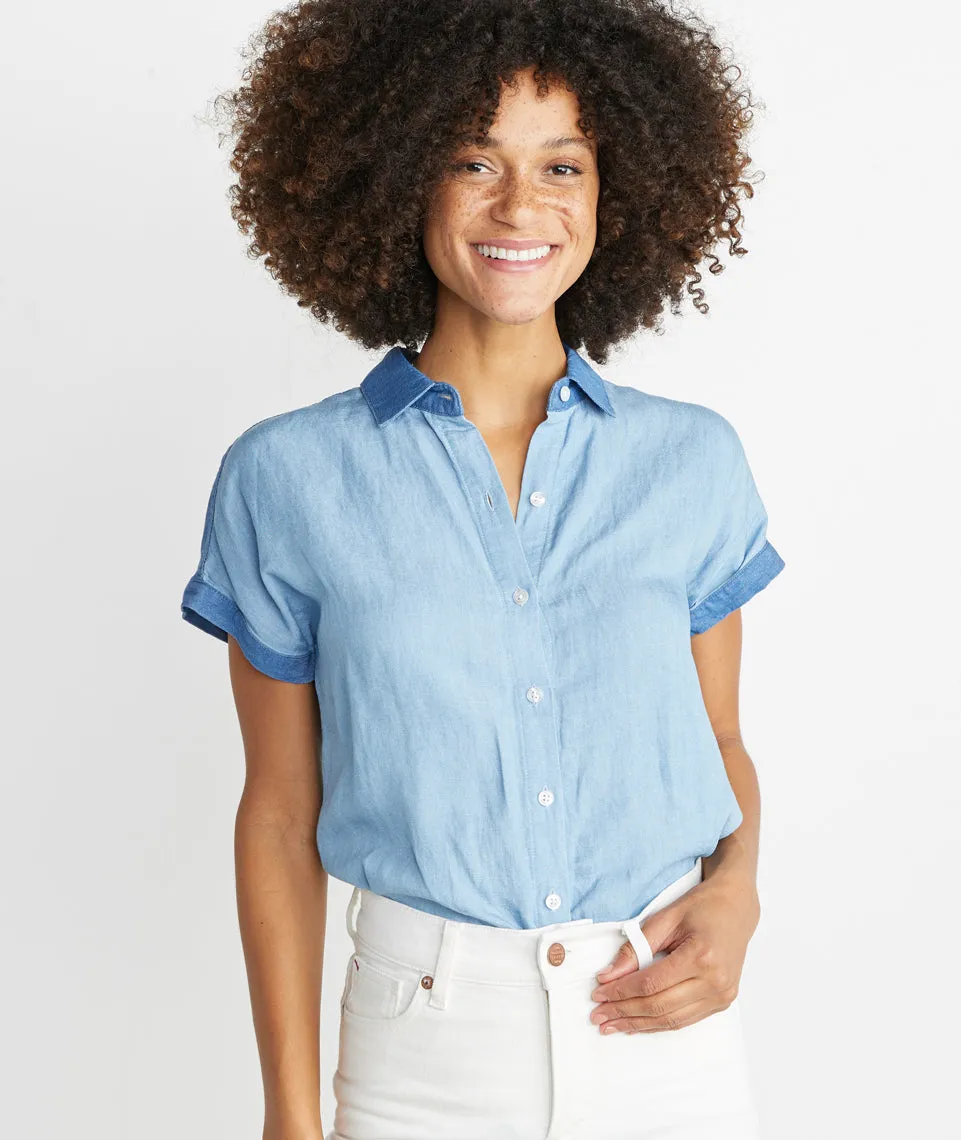 Mariah Button Down in Light Chambray sold by Marine Layer product image thumbnail 4