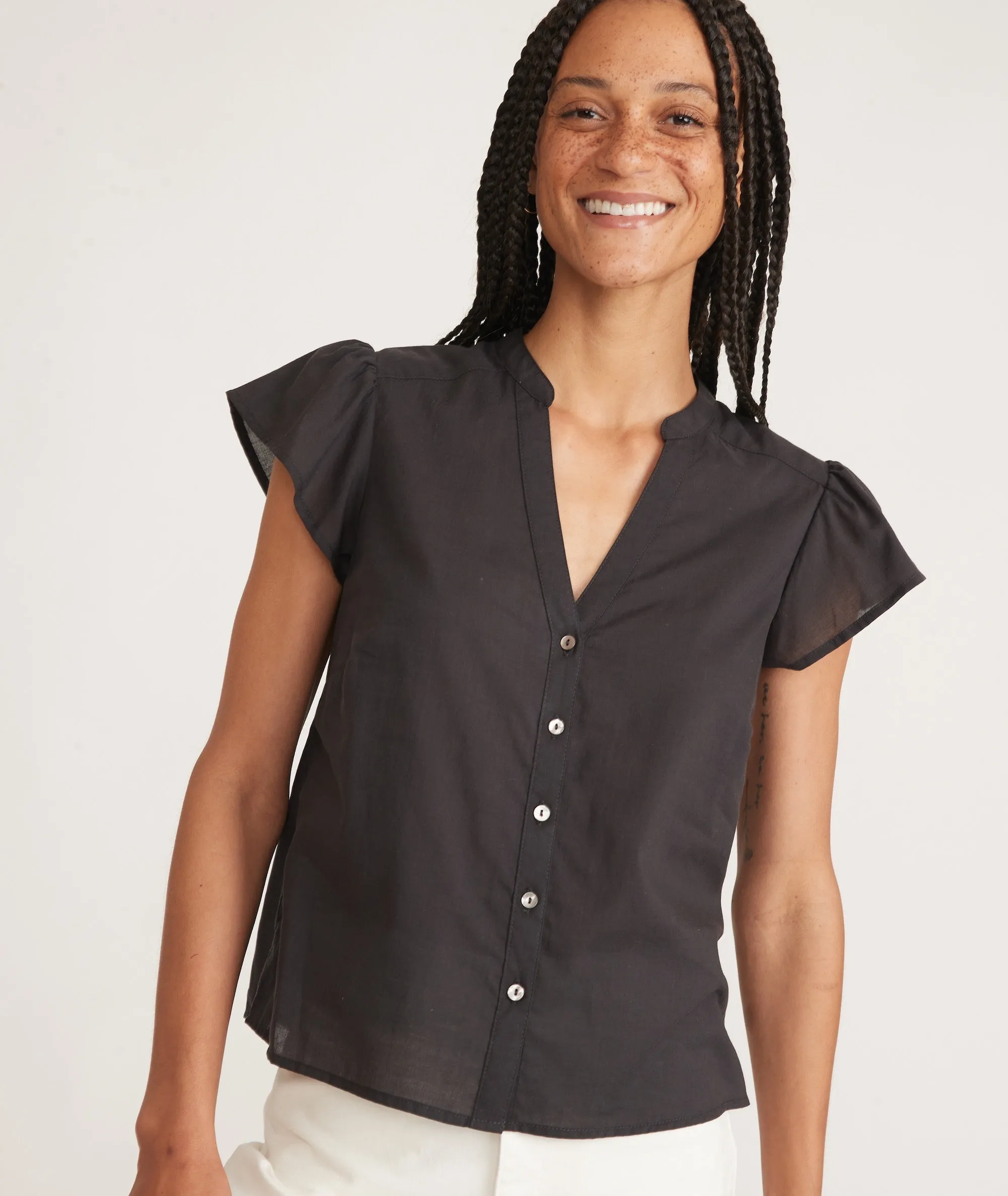 Esmé Flutter Sleeve Top sold by Marine Layer