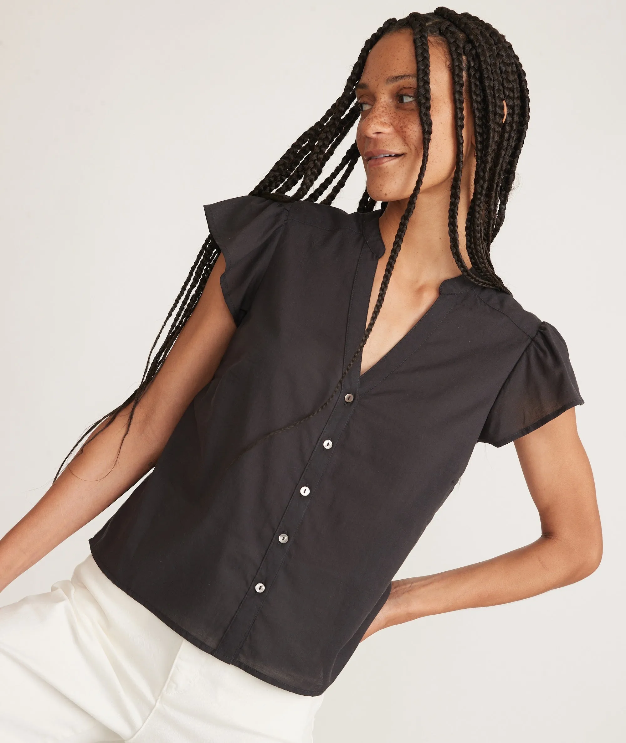 Esmé Flutter Sleeve Top sold by Marine Layer product image thumbnail 3