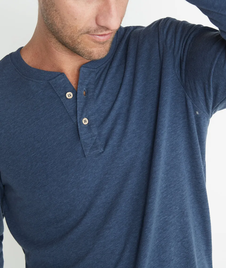 Double Knit Henley in Deep Denim sold by Marine Layer product image thumbnail 3
