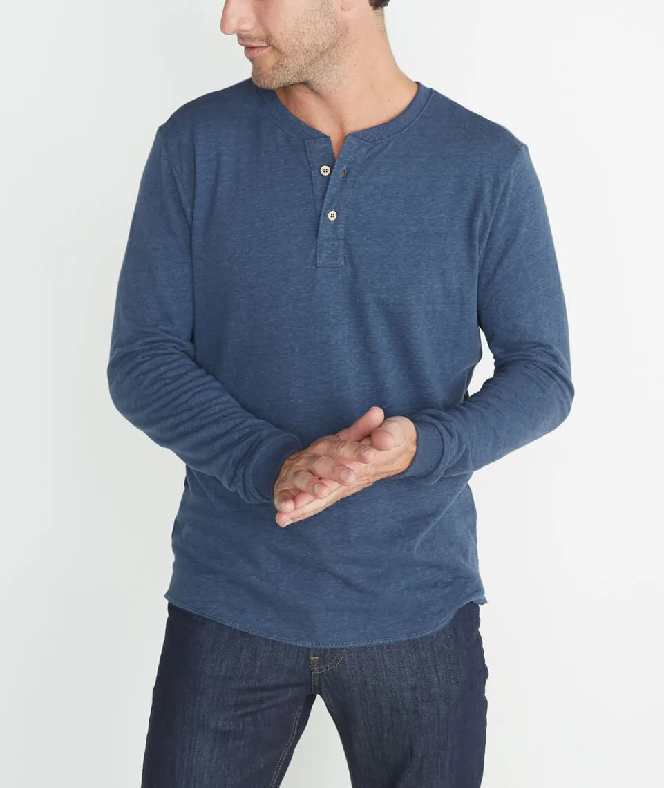 Double Knit Henley in Deep Denim sold by Marine Layer product image thumbnail 2