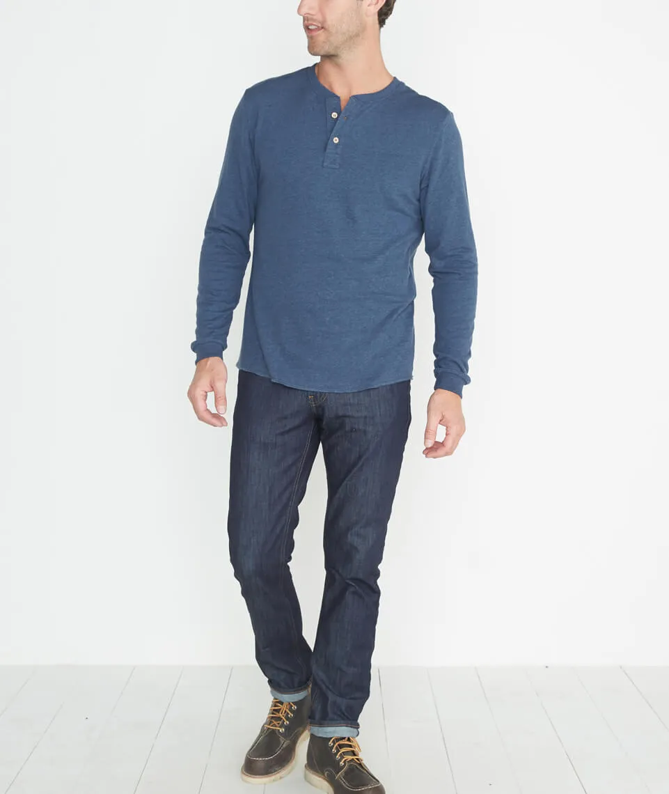 Double Knit Henley in Deep Denim sold by Marine Layer product image thumbnail 4