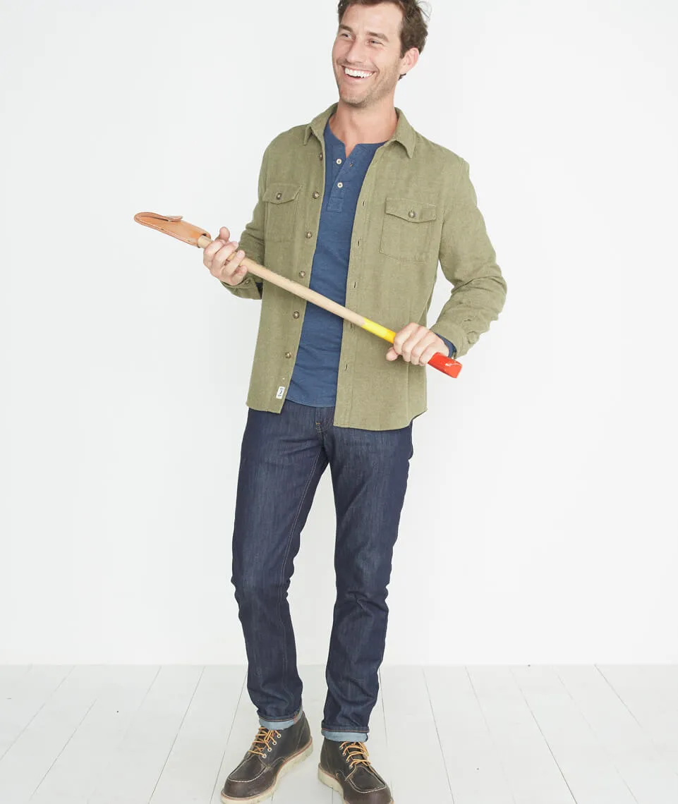 Double Knit Henley in Deep Denim sold by Marine Layer product image thumbnail 5