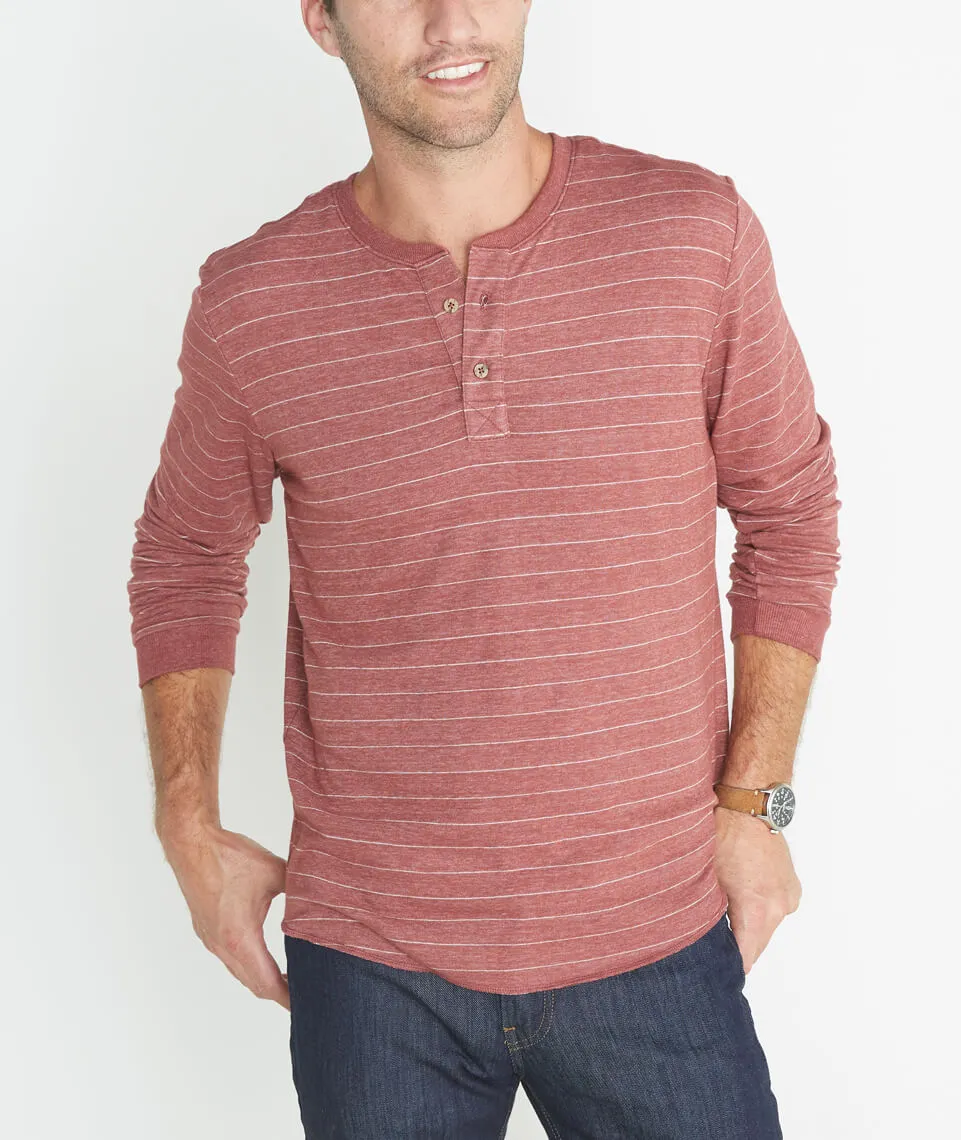 Double Knit Henley in Syrah Stripe sold by Marine Layer product image thumbnail 2