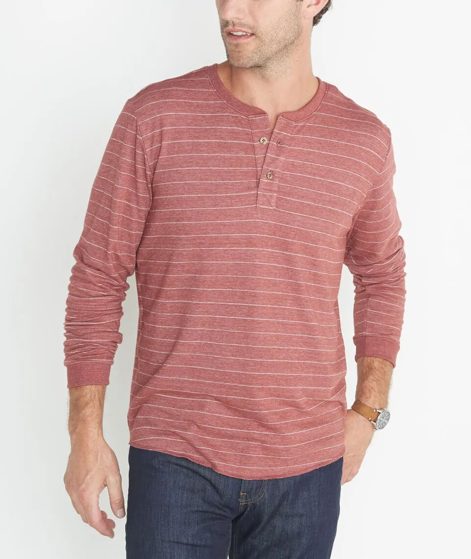 Double Knit Henley in Syrah Stripe sold by Marine Layer product image thumbnail 3