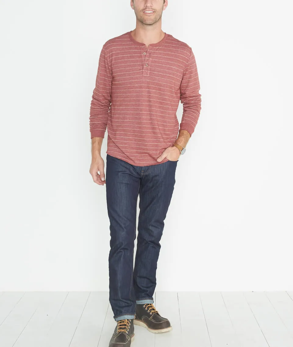Double Knit Henley in Syrah Stripe sold by Marine Layer product image thumbnail 5