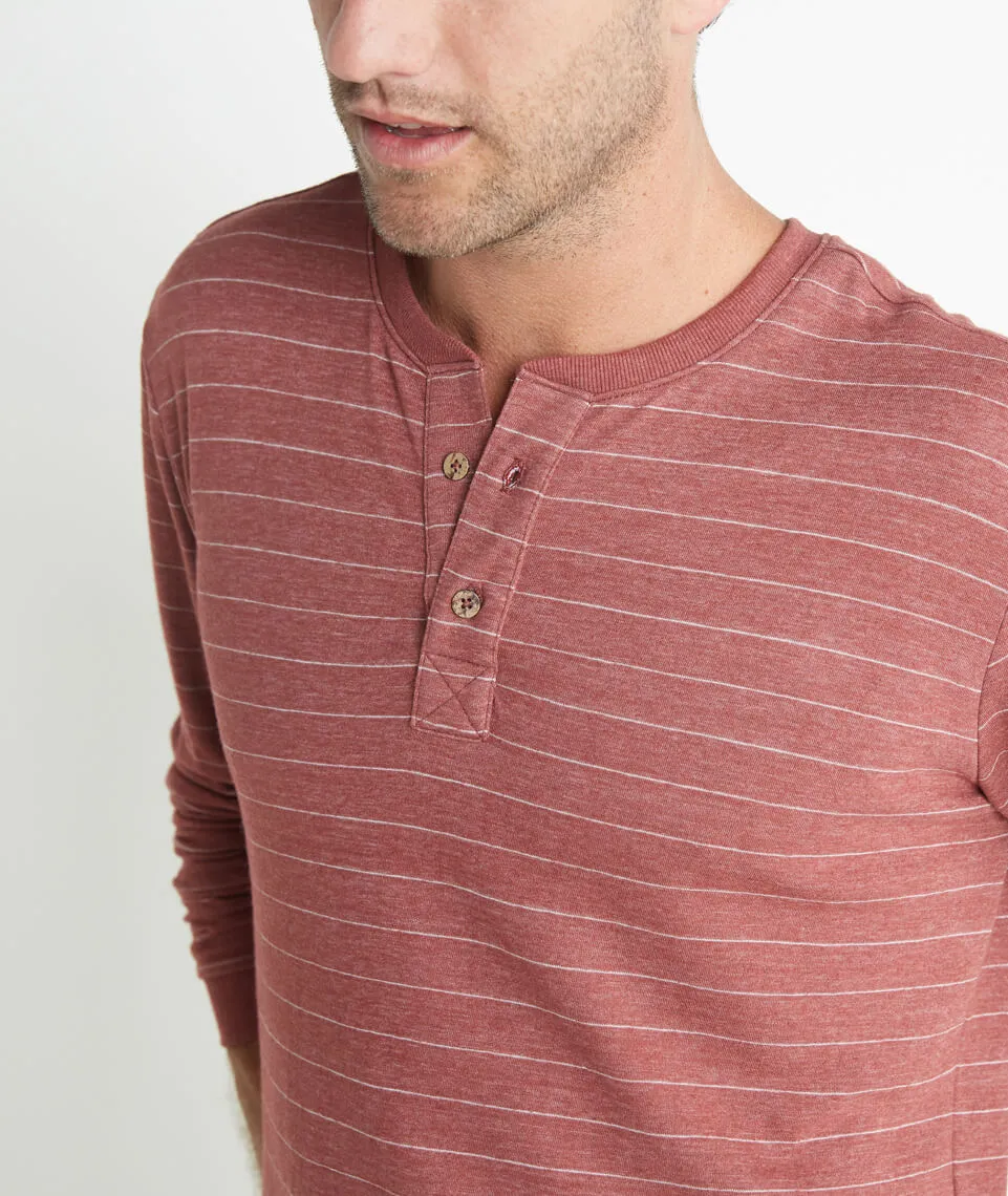 Double Knit Henley in Syrah Stripe sold by Marine Layer product image thumbnail 4