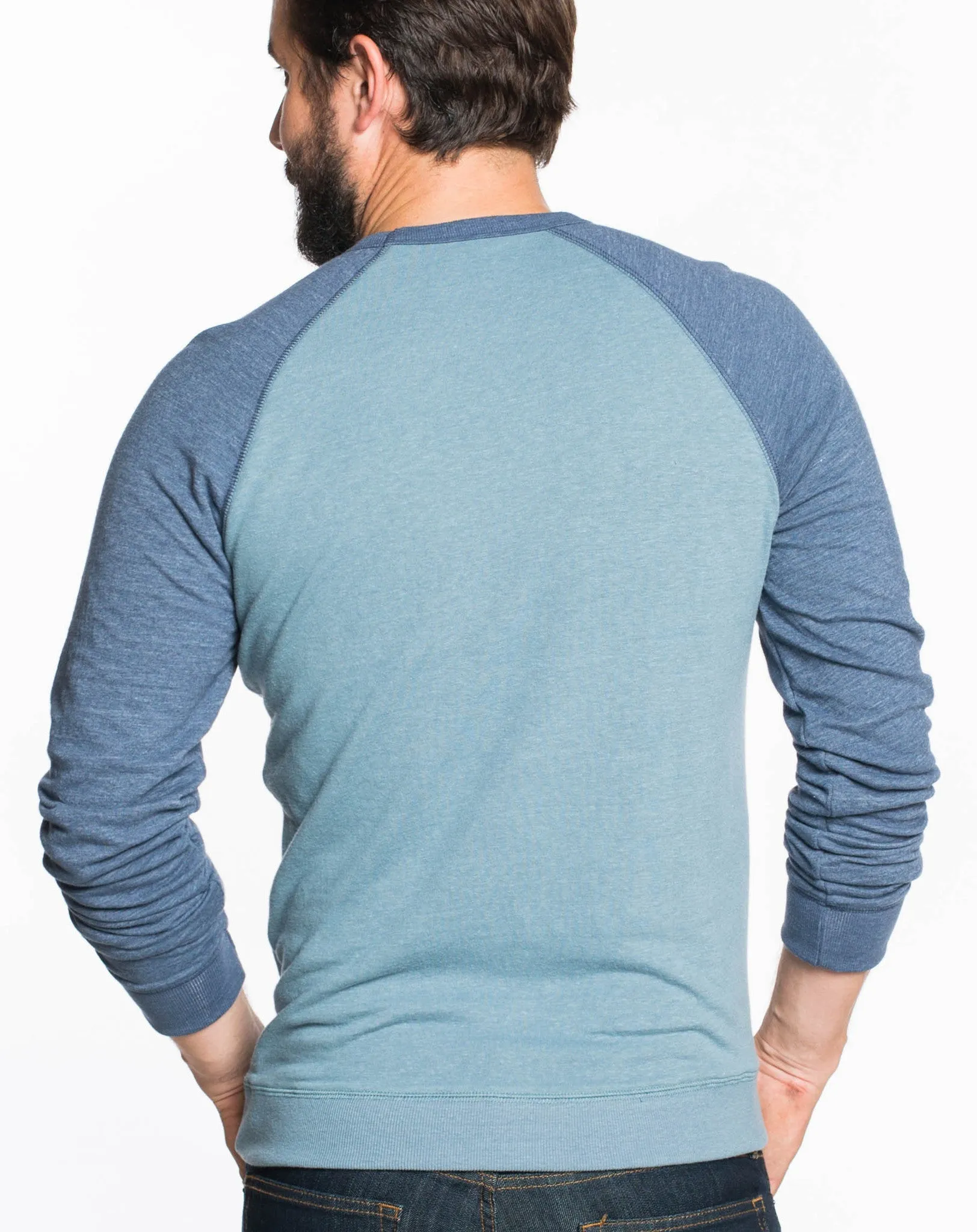 Double Knit Raglan - Maritime Grey and Navy sold by Marine Layer product image thumbnail 3