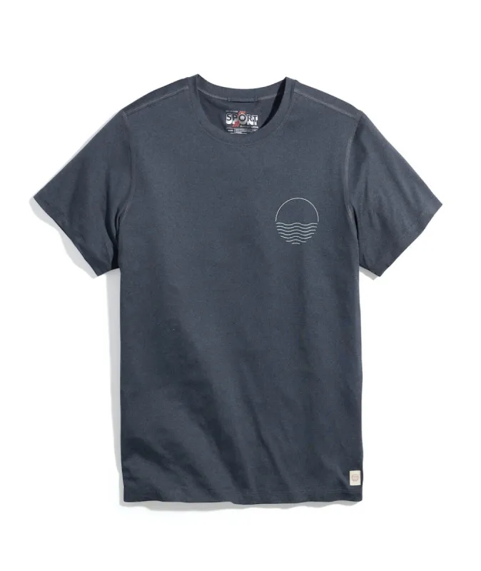 Sport Crew Graphic Tee in Dark Heather Grey sold by Marine Layer