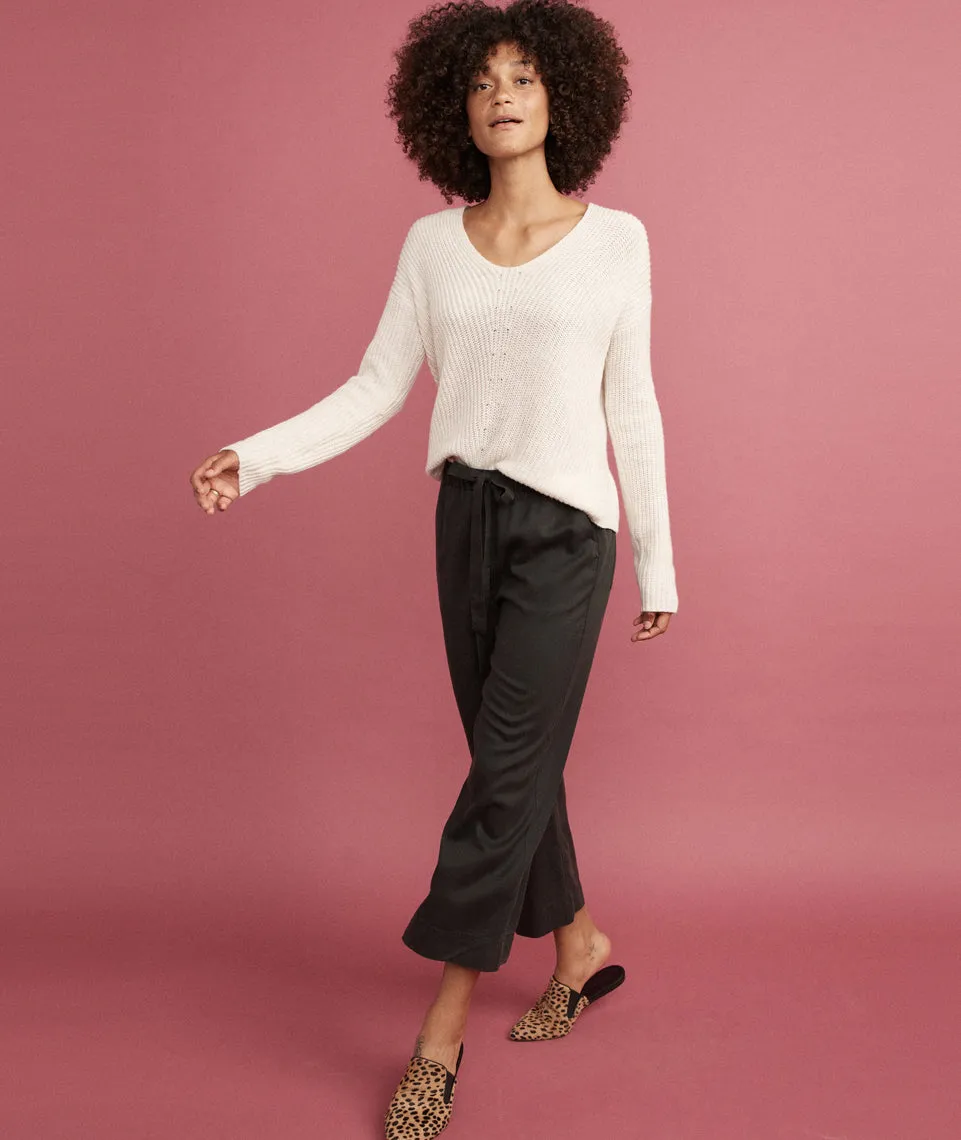 Spruce Wide Leg Pant in Faded Black sold by Marine Layer