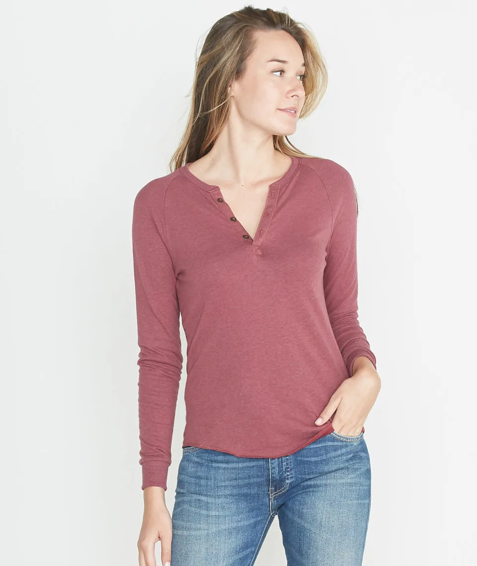 Double Knit Henley in Merlot sold by Marine Layer product image thumbnail 2