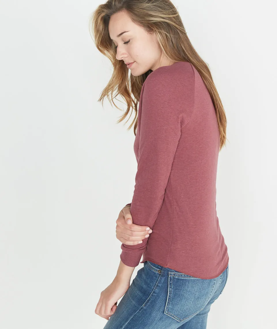 Double Knit Henley in Merlot sold by Marine Layer product image thumbnail 4