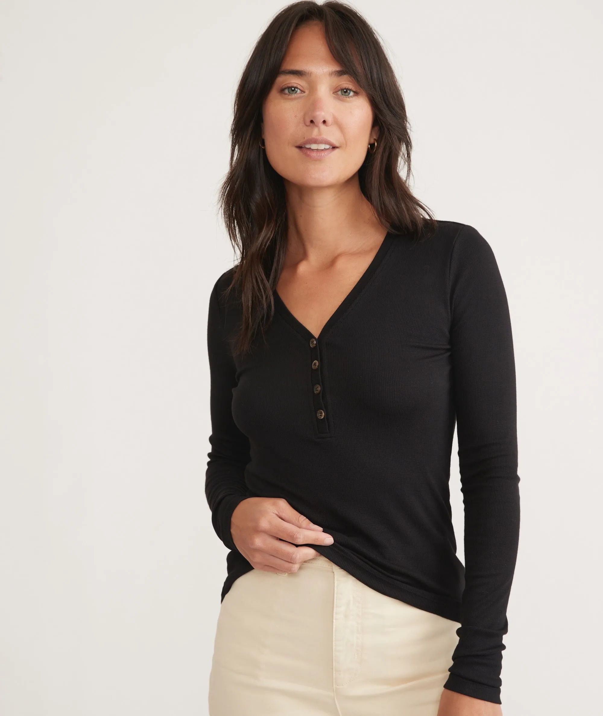 Lexi Rib Henley sold by Marine Layer