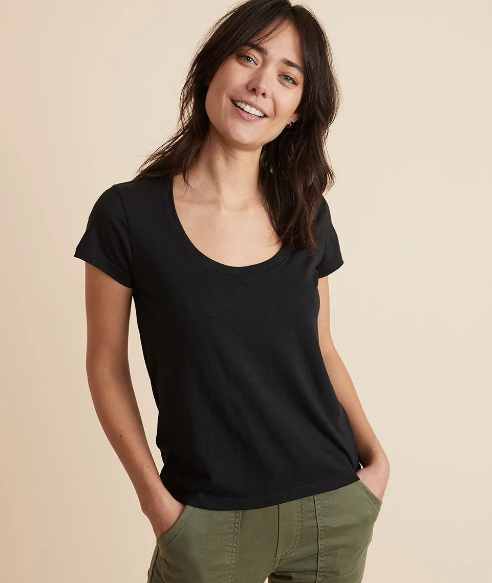 Classic Scoop Neck Tee in Black sold by Marine Layer product image thumbnail 3