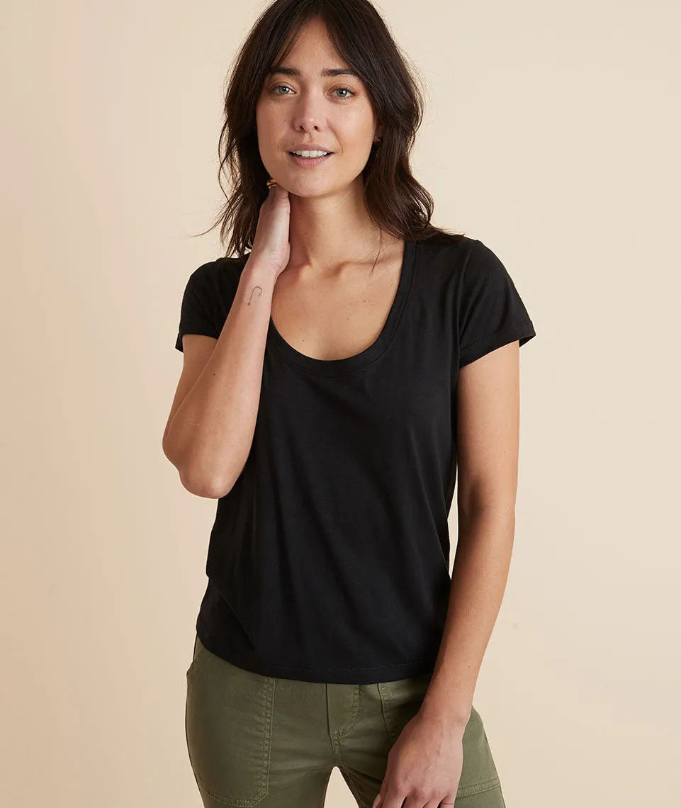 Classic Scoop Neck Tee in Black sold by Marine Layer product image thumbnail 4