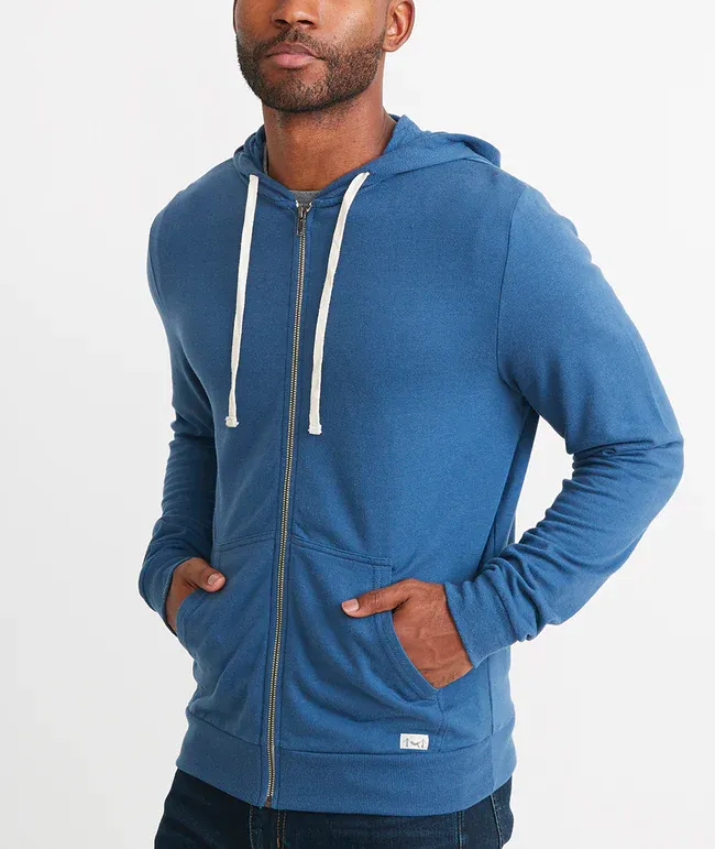 Mens Afternoon Full Zip Hoodie in Faded Navy sold by Marine Layer product image thumbnail 2