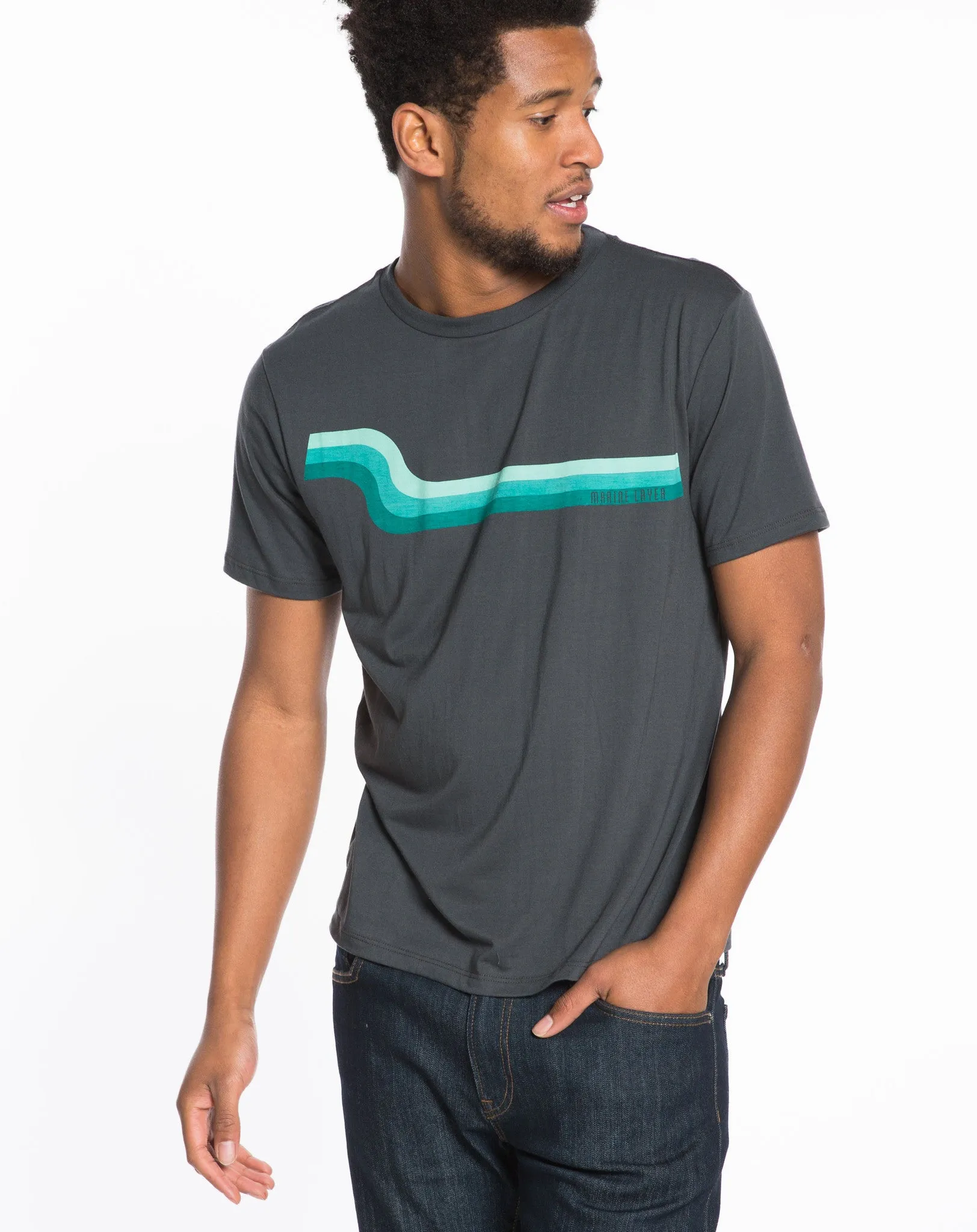 Slow Wave Graphic Tee - Asphalt sold by Marine Layer product image thumbnail 3
