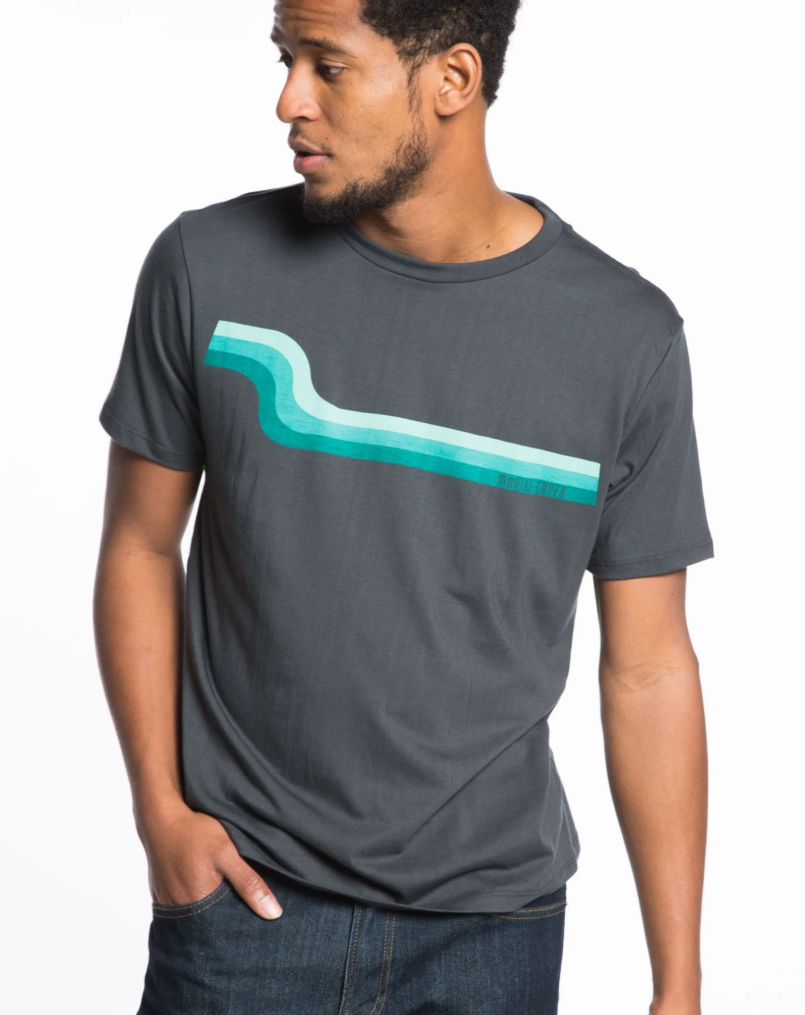 Slow Wave Graphic Tee - Asphalt sold by Marine Layer product image thumbnail 2