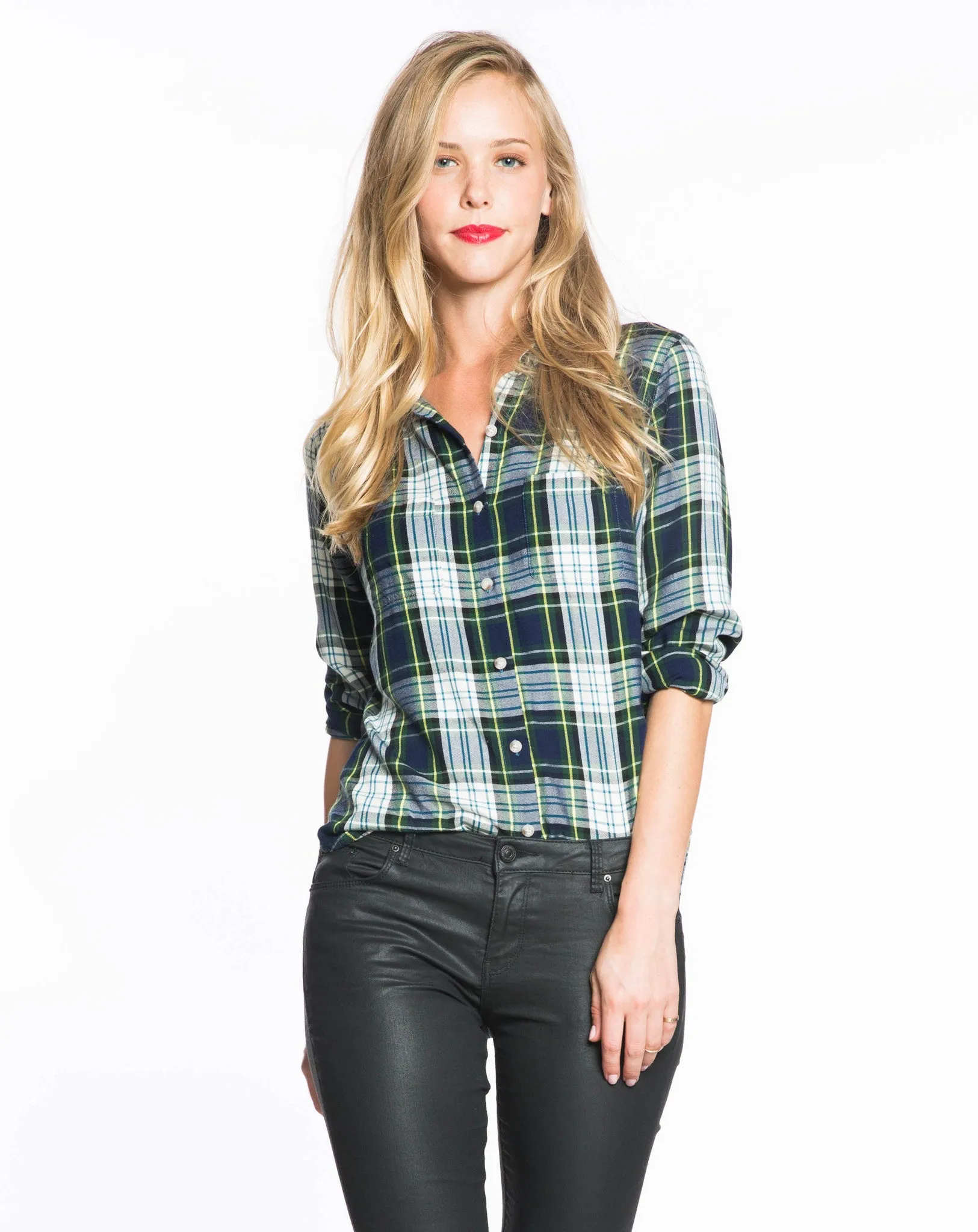 The Dahlia Plaid Shirt sold by Marine Layer