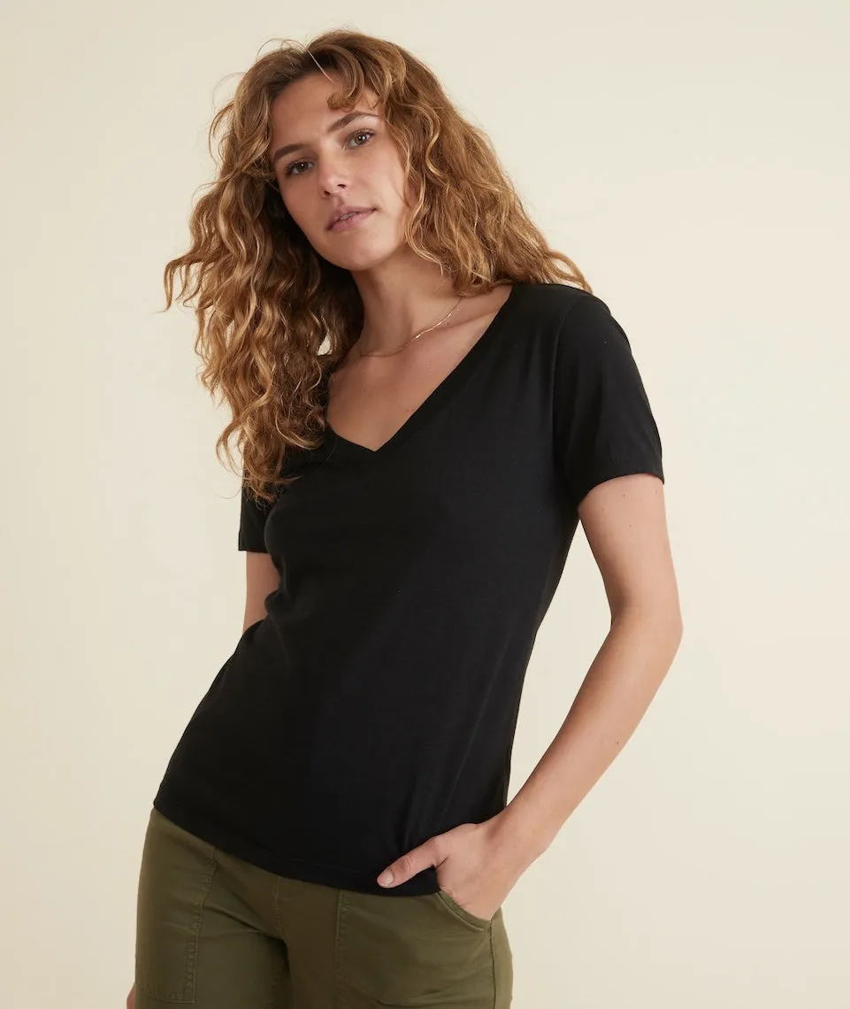 Classic V-Neck Tee in Black sold by Marine Layer product image thumbnail 2
