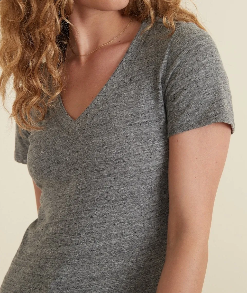 Classic V-Neck Tee in Mid Heather Grey sold by Marine Layer product image thumbnail 2