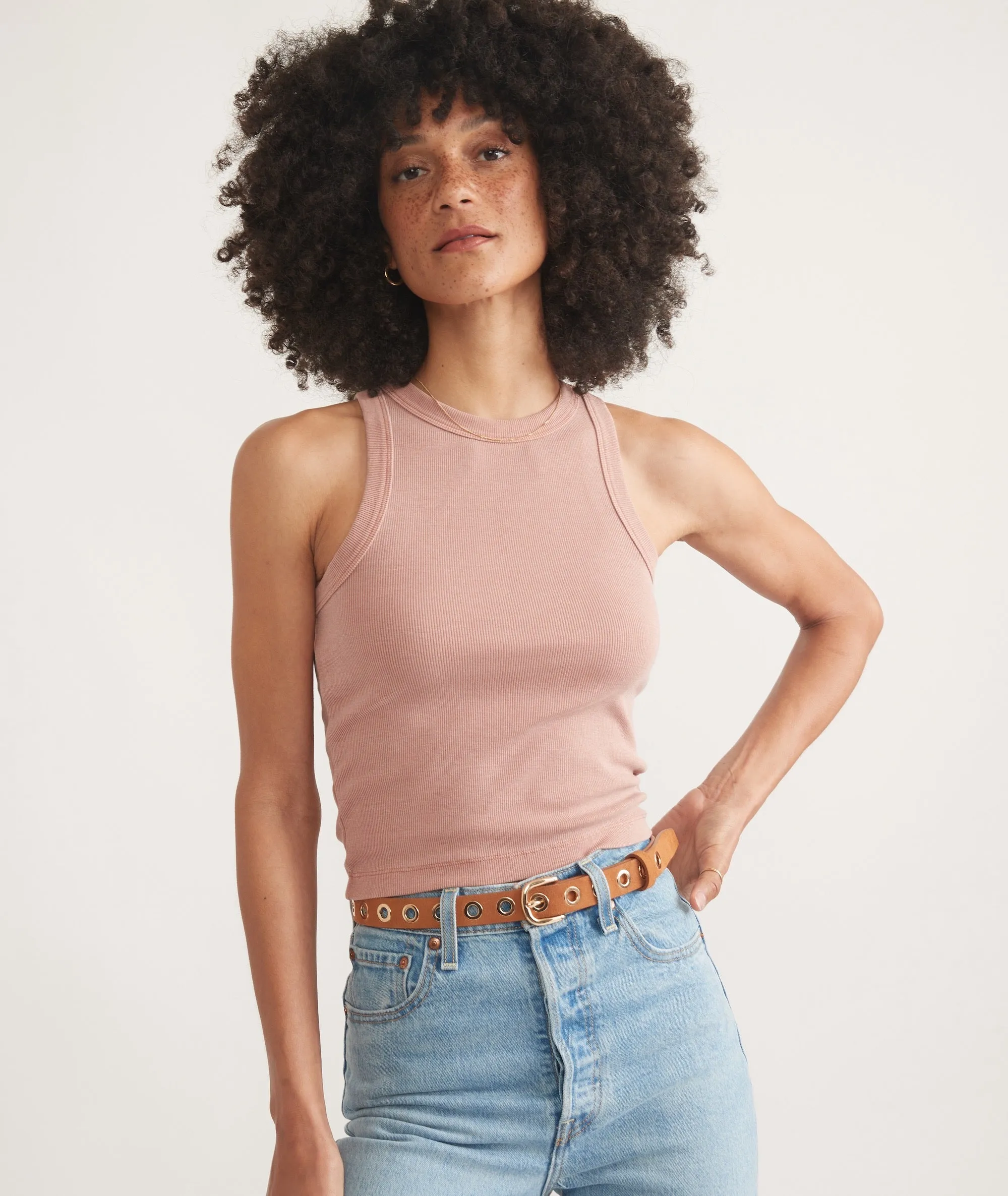 Lexi Rib Sun-In High Neck Crop Tank sold by Marine Layer product image thumbnail 3